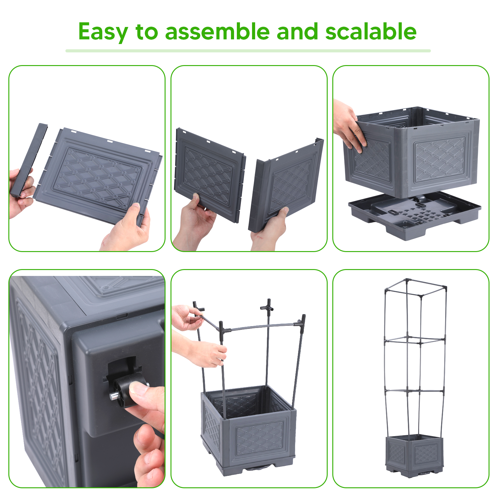 Self-Watering Planter - Three-Layer Wheeled Climbing Vine Box W/Self-Watering