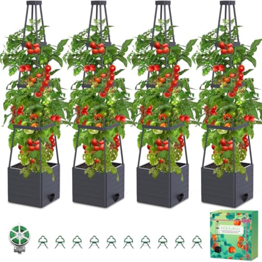 Self-Watering Planter - Outdoor indoor 4-pack raised garden bed