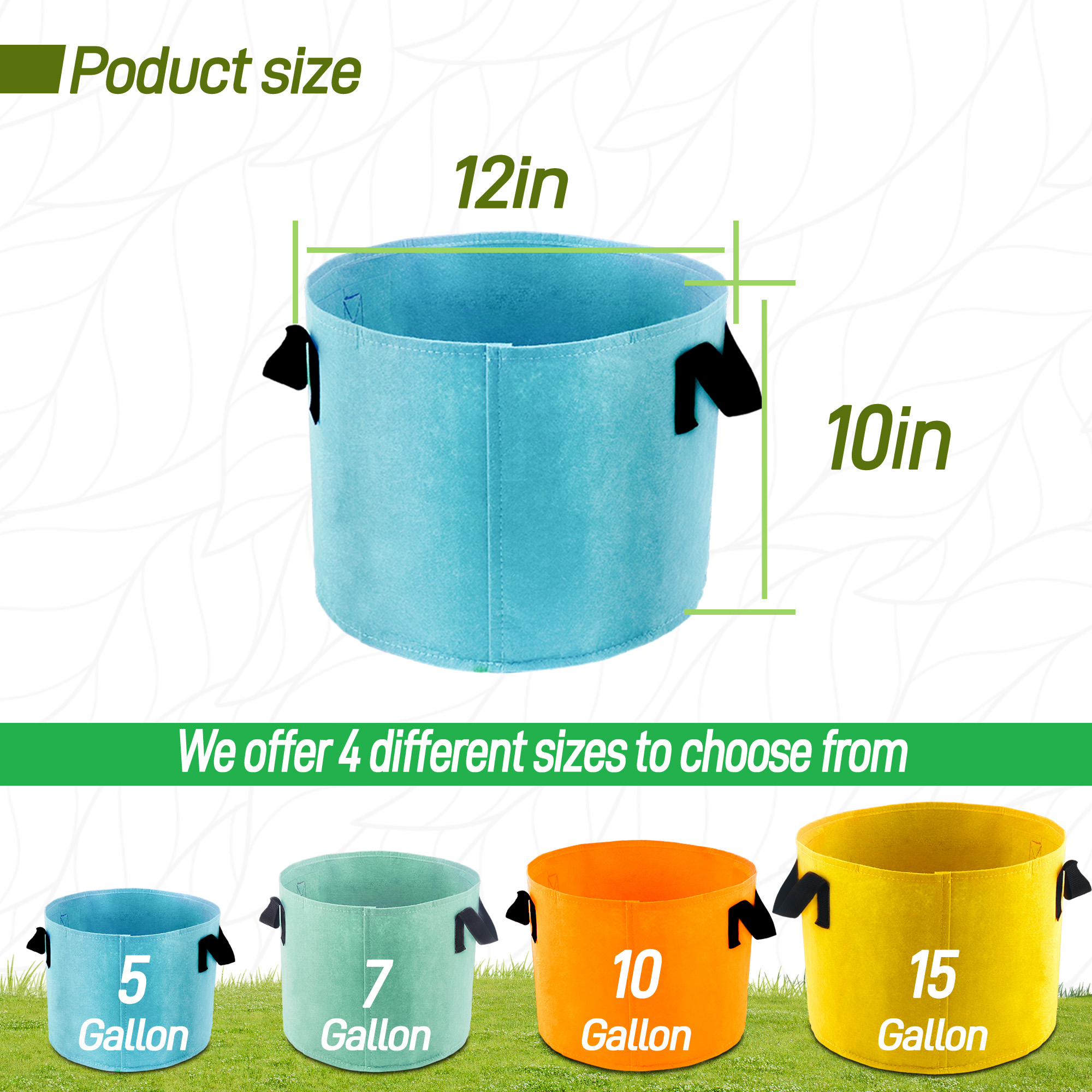 5 Gallon Grow Bags, 7 Pack Col - Grow Bags ulasan dan harga