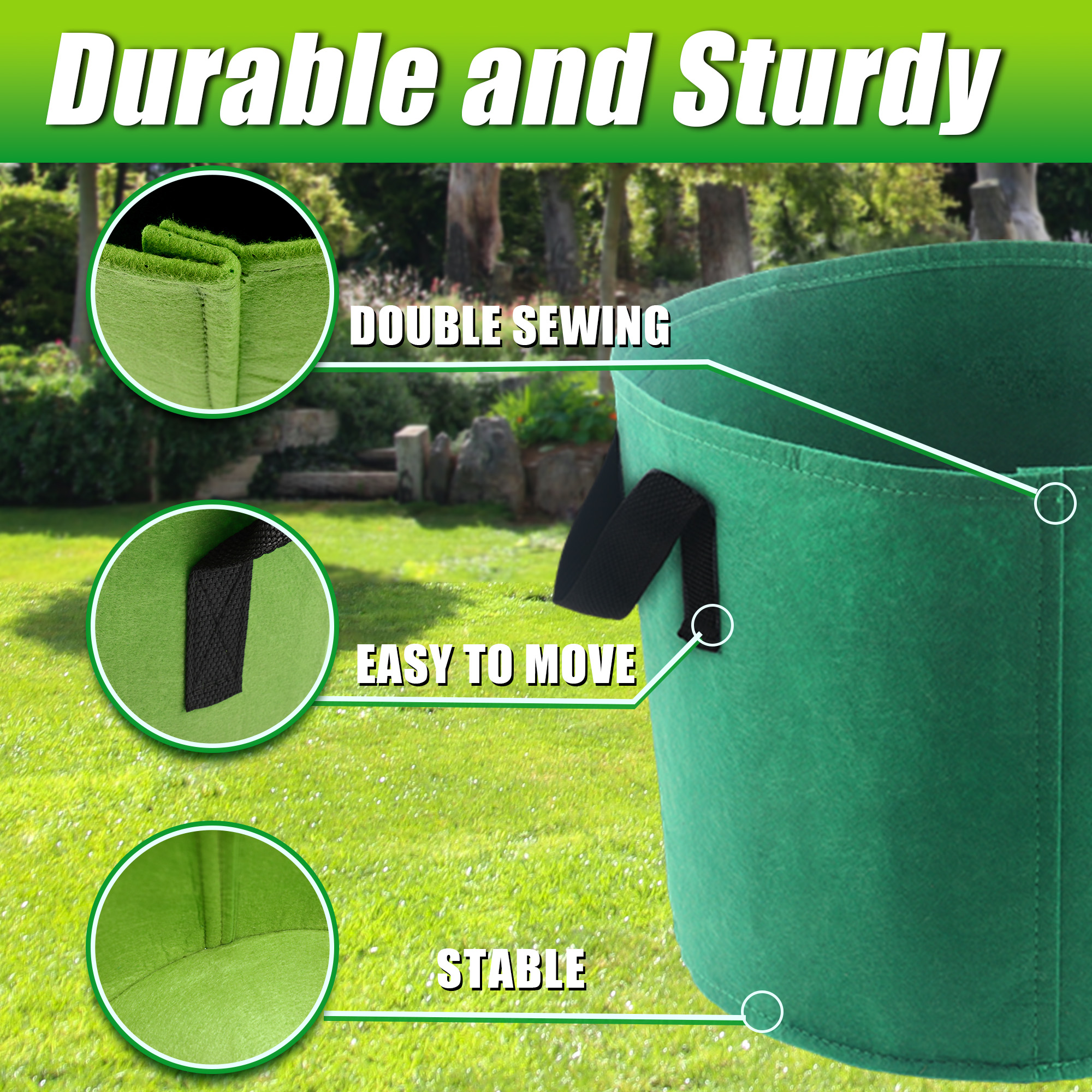5 Gallon Grow Bags, 7 Pack Col - Grow Bags ulasan dan harga