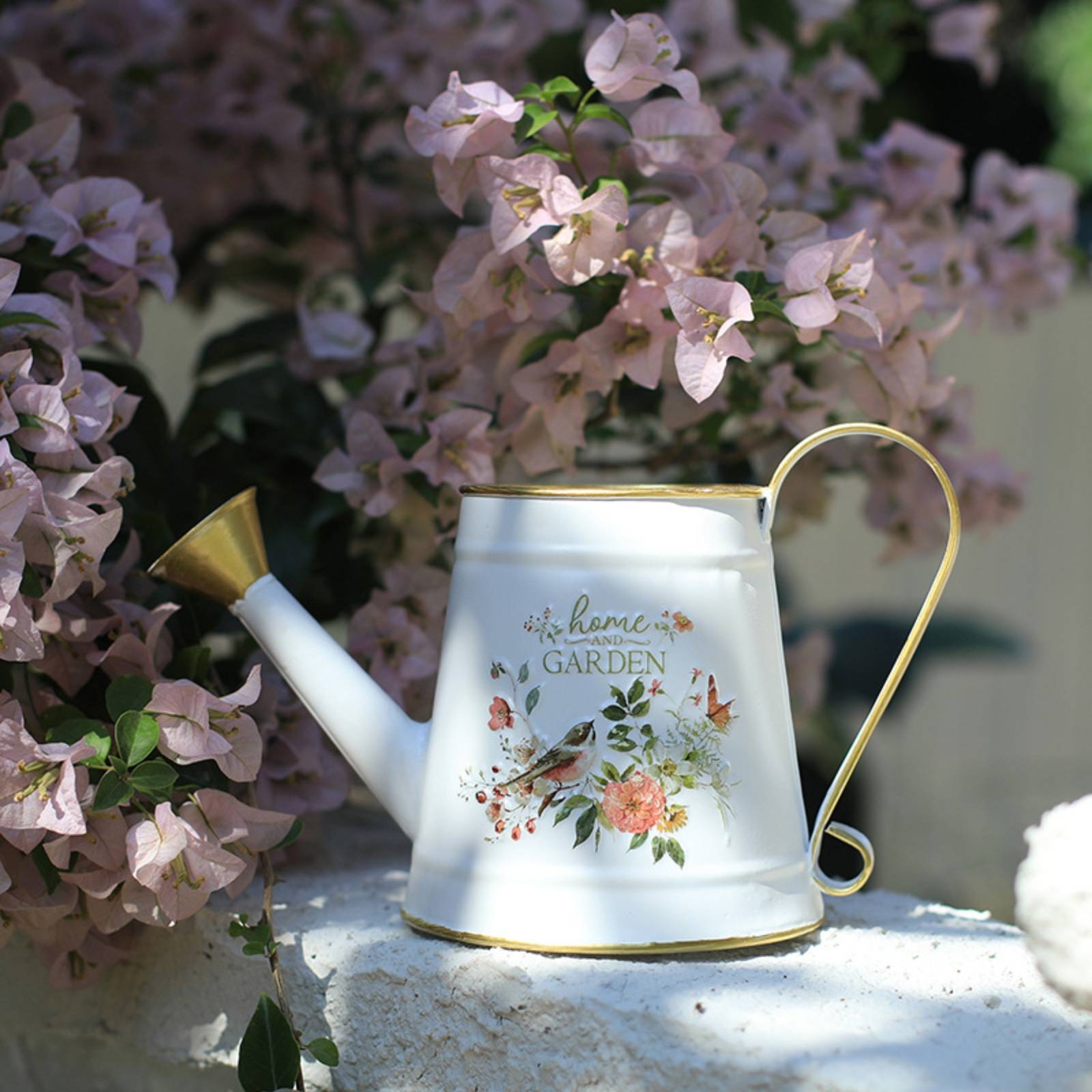 Metal Watering Can Gold Trim C - Gardening Tools Watering Can ulasan dan harga