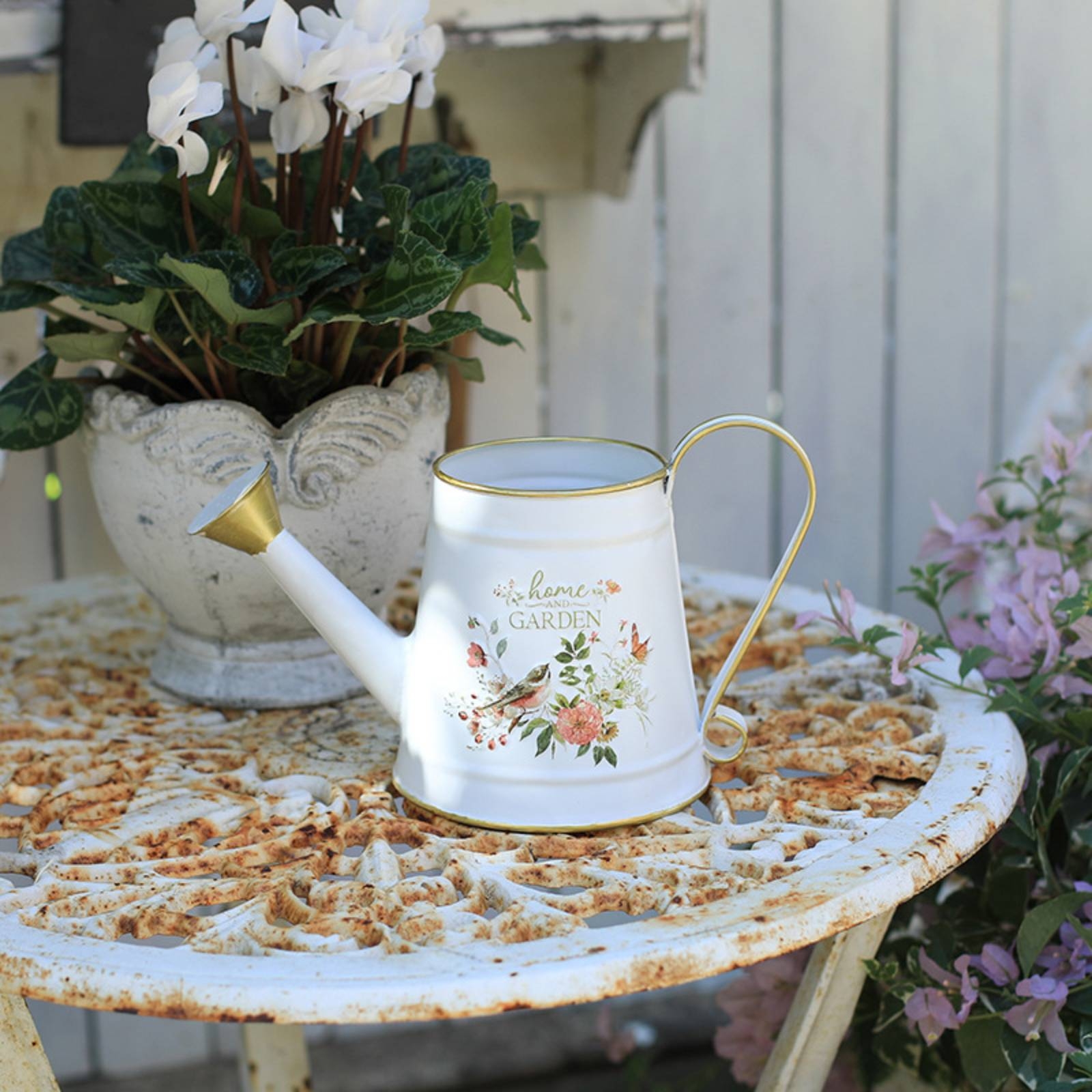 Metal Watering Can Gold Trim C - Gardening Tools Watering Can ulasan dan harga