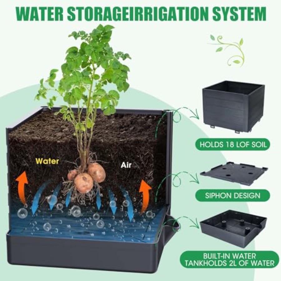 Outdoor indoor 4-pack raised g - Self-Watering Planter ulasan dan harga