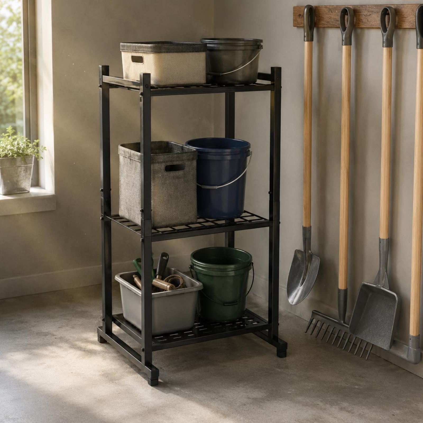 Garden Tool Rack Three Shelf F - Gardening Tools Rack ulasan dan harga