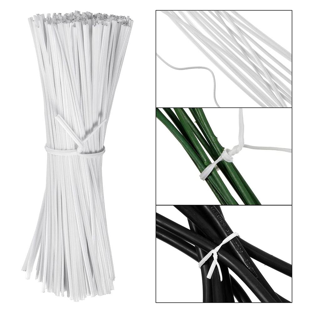 100Pcs BK WH Oblate Iron Wire  - Garden Wire Twist Tie ulasan dan harga