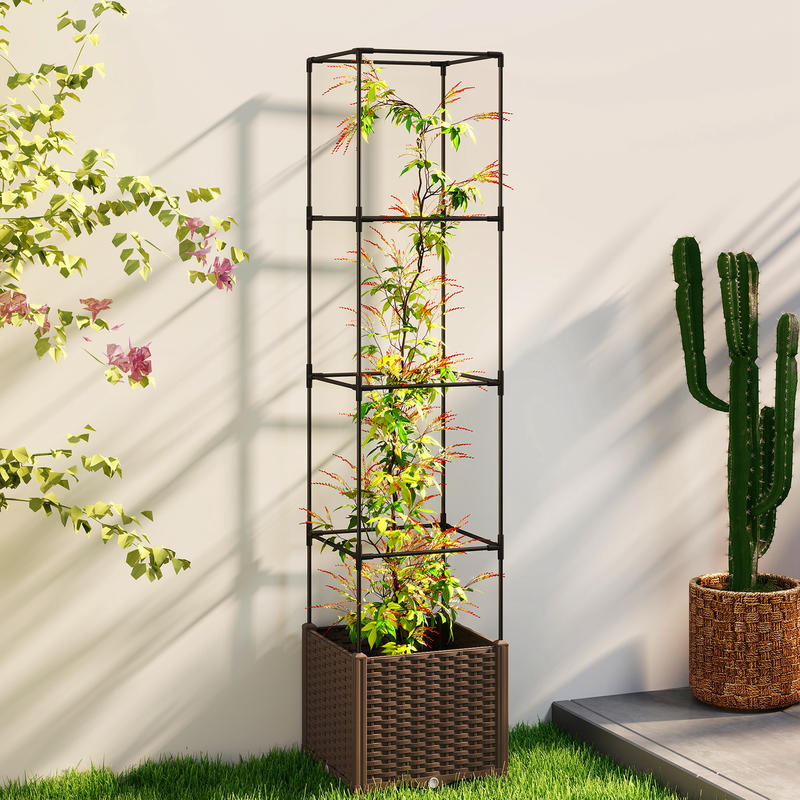 Raised Garden Bed with Trellis - Self-Watering Planter ulasan dan harga