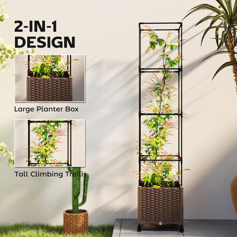 Raised Garden Bed with Trellis - Self-Watering Planter ulasan dan harga