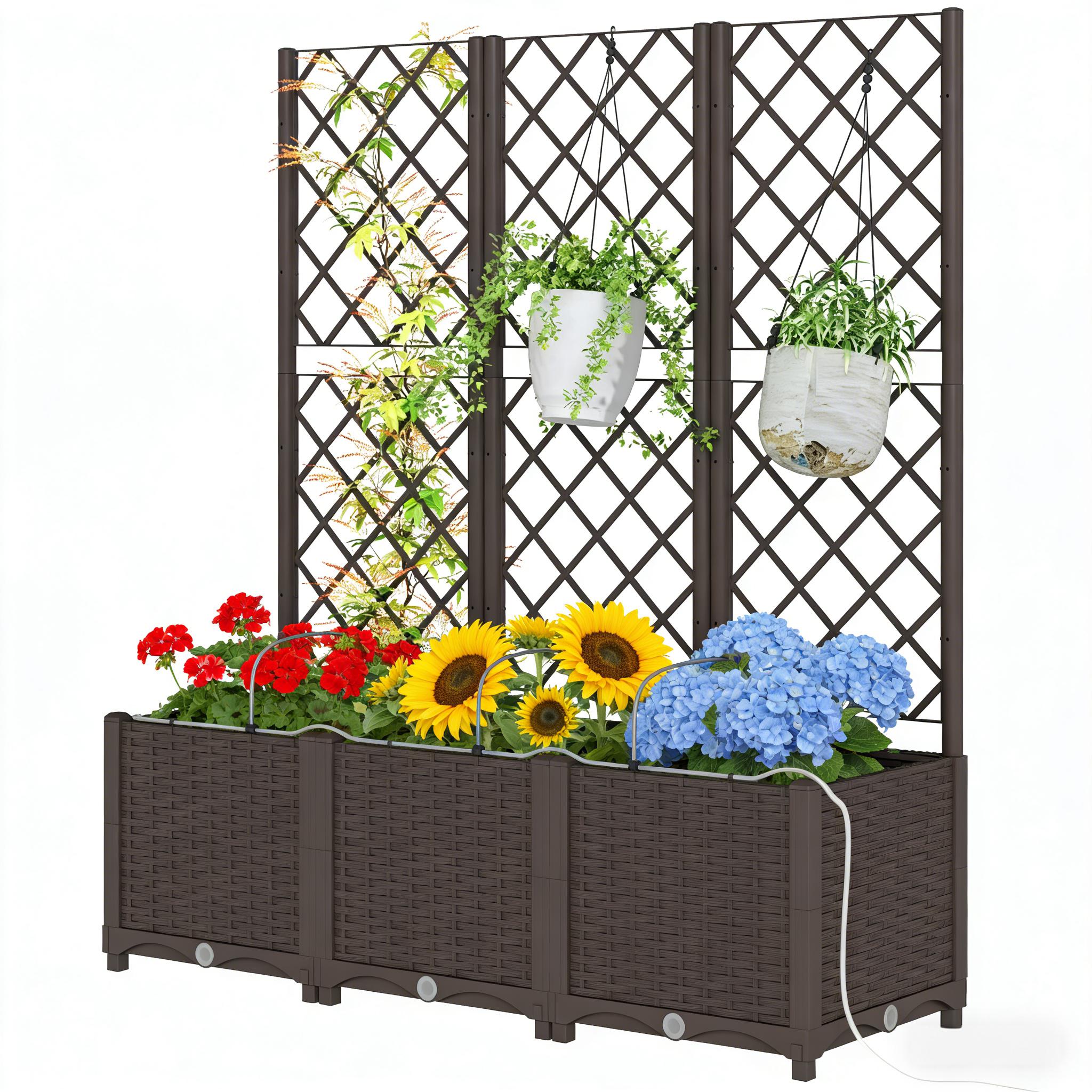 Outdoor Planter Box,Practical  - Self-Watering Planter ulasan dan harga