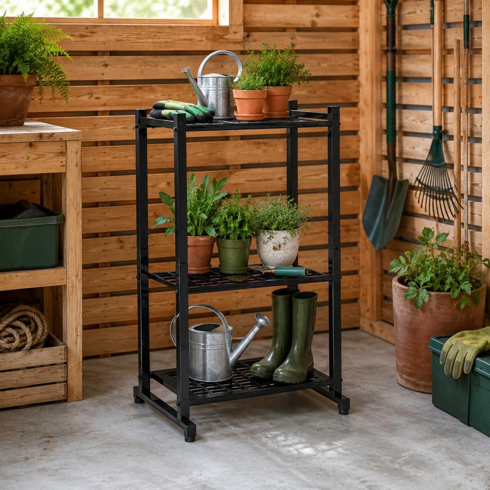 Garden Tool Rack Three Shelf F - Gardening Tools Rack ulasan dan harga