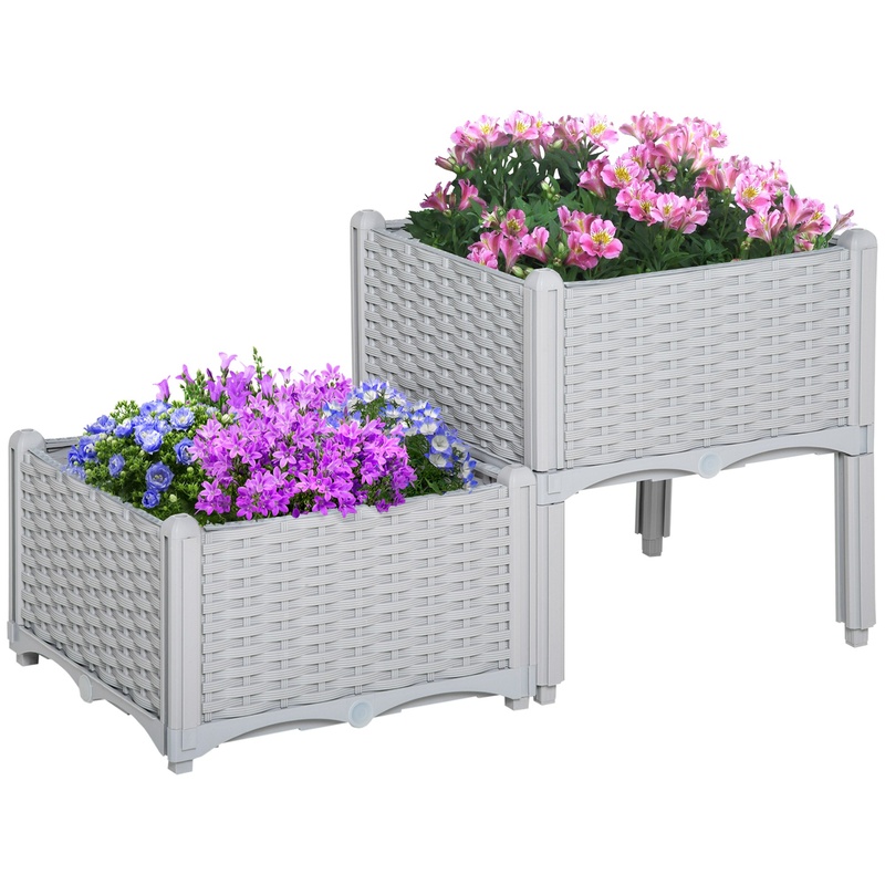 Outsunny 2-Piece Raised Garden - Self-Watering Planter ulasan dan harga
