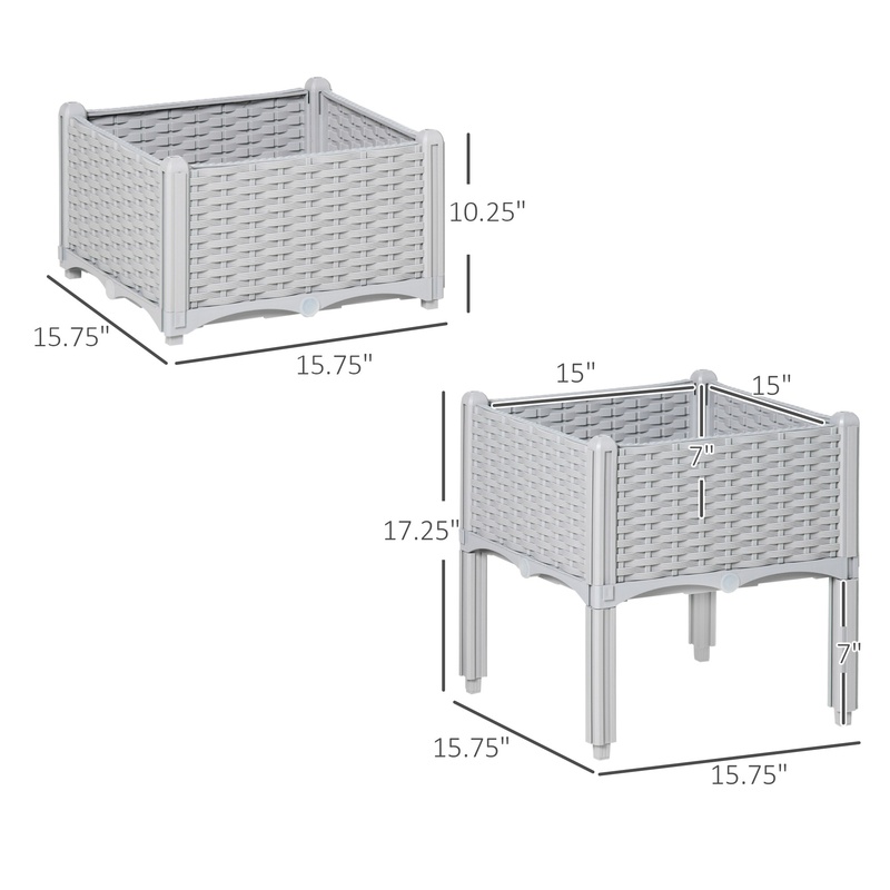 Outsunny 2-Piece Raised Garden - Self-Watering Planter ulasan dan harga