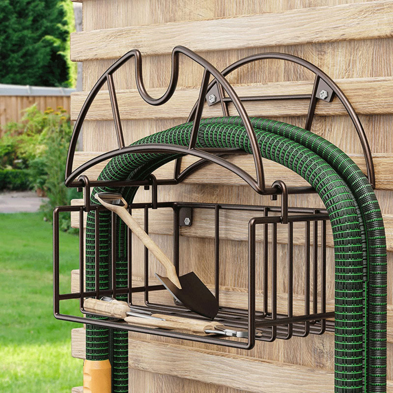 Wall Mount Garden Hose Holder  - Gardening Tools Rack ulasan dan harga