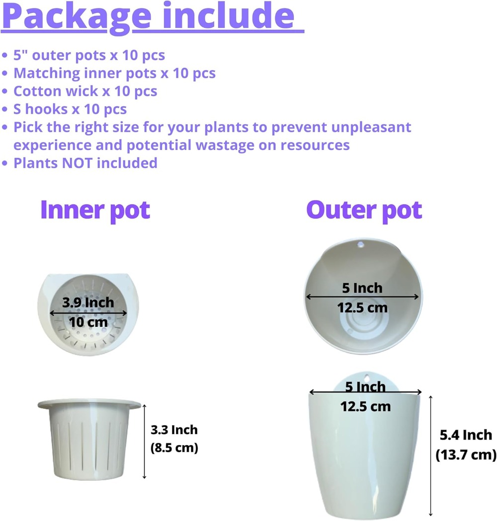 10-Pack Self-Watering Wall Pla - Self-Watering Planter ulasan dan harga